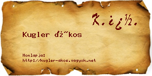 Kugler Ákos névjegykártya